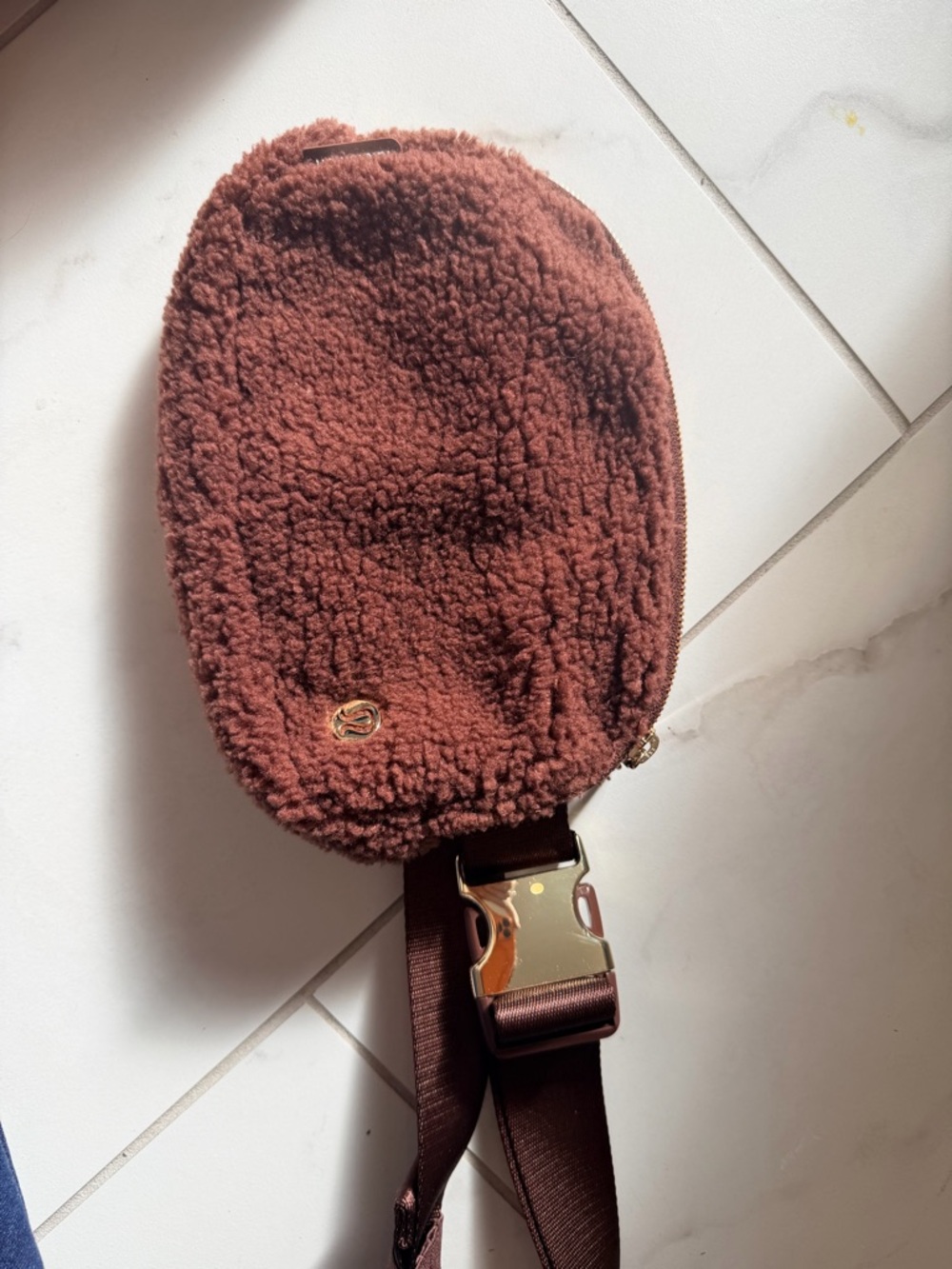 lululemon athletica Brown Fleece Crossbody Bag